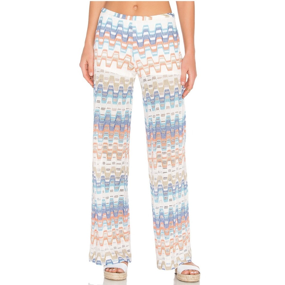 Trina Turk Penelope Pant Multi Color Wide Leg 00 Beachy Boho‎ Resortwear $278